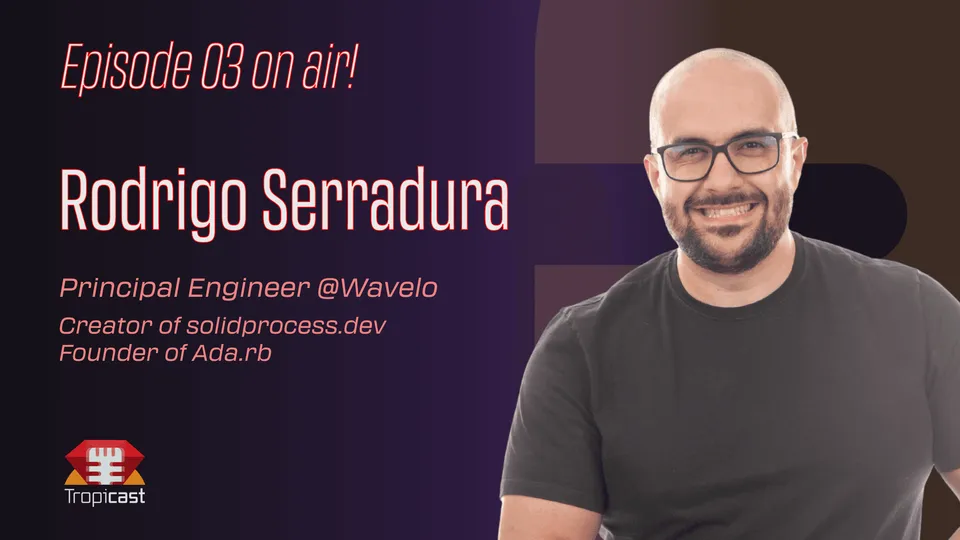 Capa do Tropicast Episódio 03 com Rodrigo Serradura